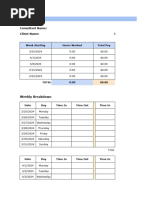 Consultant Monthly Timesheet Excel