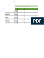 How To Calculate Leave Balance in Excel