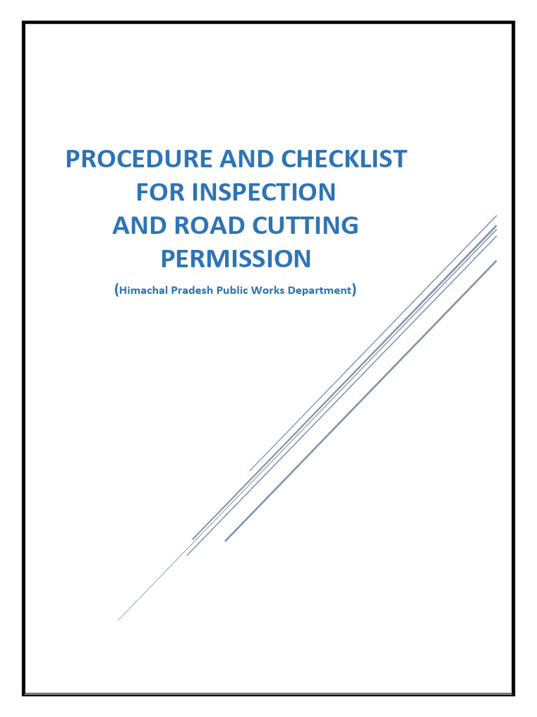 Road Cutting Checklist Procedures Download Free PDF Login Password