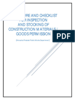 Construction Material Checklist Procedures