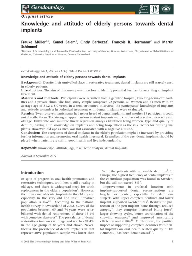 Muller Et Al, 2011. Knowledge and Attitude of Elderly Persons Towards ...