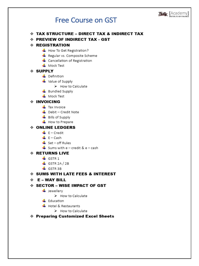 GST Syllabus | PDF | Business | Finance & Money Management