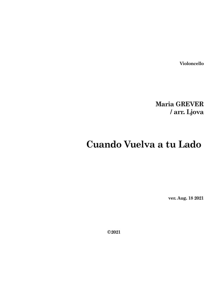 25 Grever Ljova Cuando Vuelva Orch Violoncello | PDF