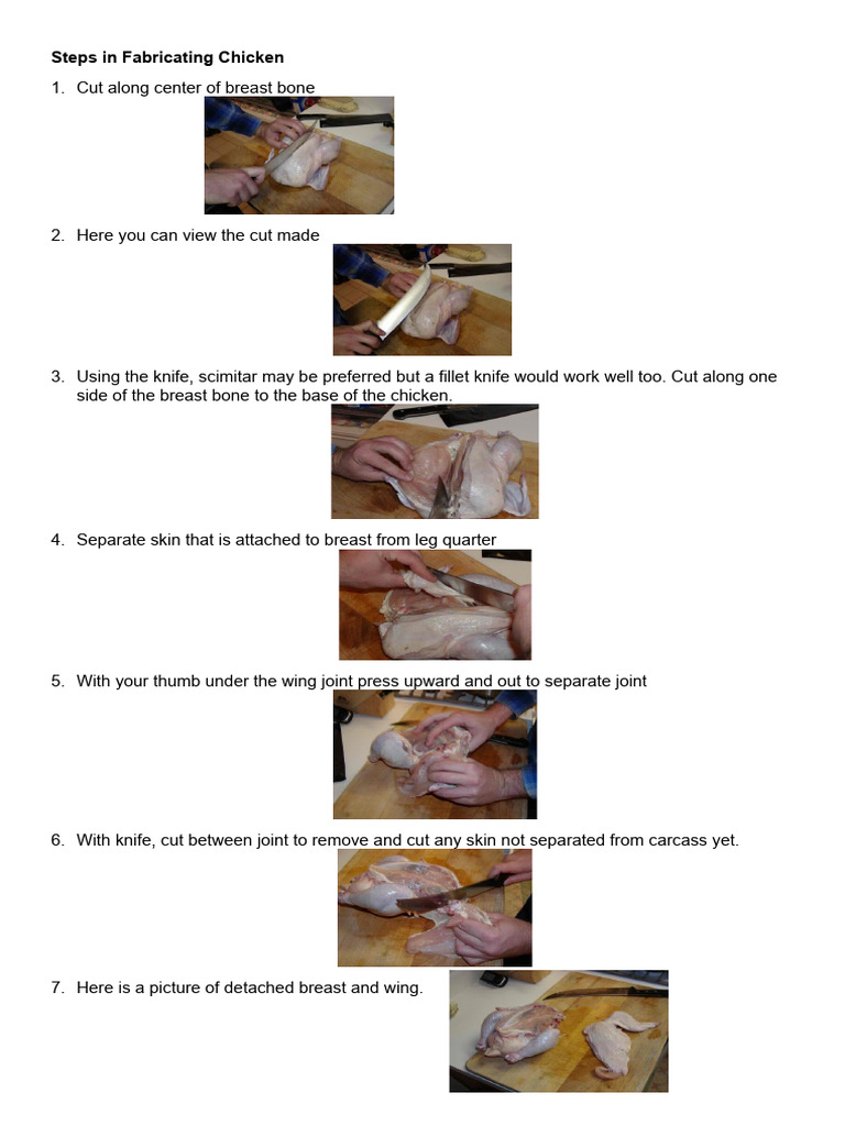 Chicken Fabrication Step-by-Step Guide | PDF | Home & Garden