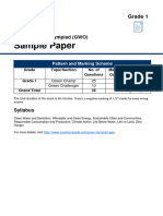 GWO Sample Paper For Class 1