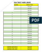 Harga Tiket Hari Libur