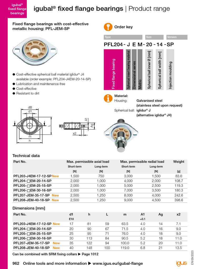 Eu Igus Factsheet Igu Pfl-Jem-Sp | PDF | Bearing (Mechanical ...