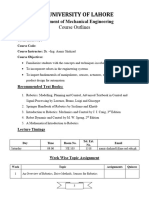 Robotics Course Outline