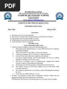 Language One Form Five
