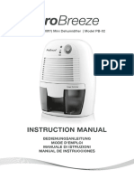 Instruction Manual: 500ml (1100ft ) Mini Dehumidifier - Model PB-02