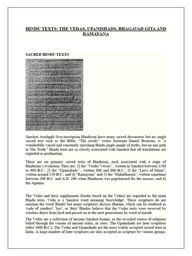 Ancient Literatures | PDF | Vedas | Hindu Texts