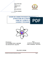 Cours de Chimie Physique Generale I (2023-2024) L1physique