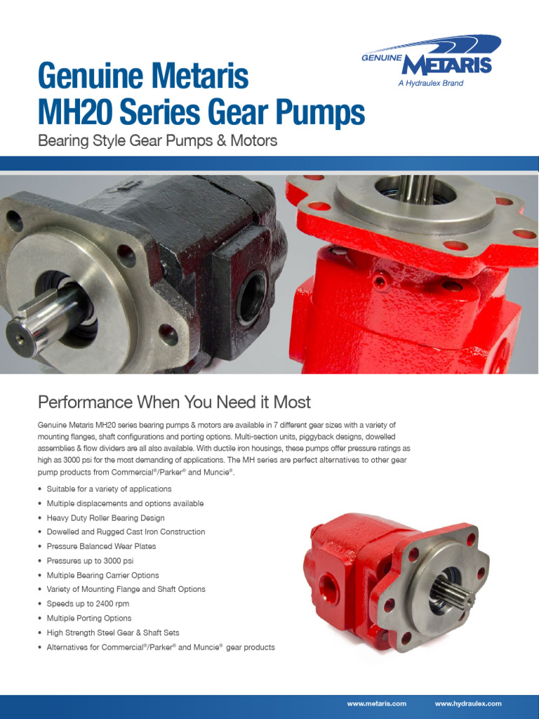 HG Metaris MH20 Bearing Pumps Cut-Sheet Web | PDF | Pump | Gear