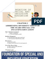 Addressing Diversity Through The Years Special and Inclusive Education