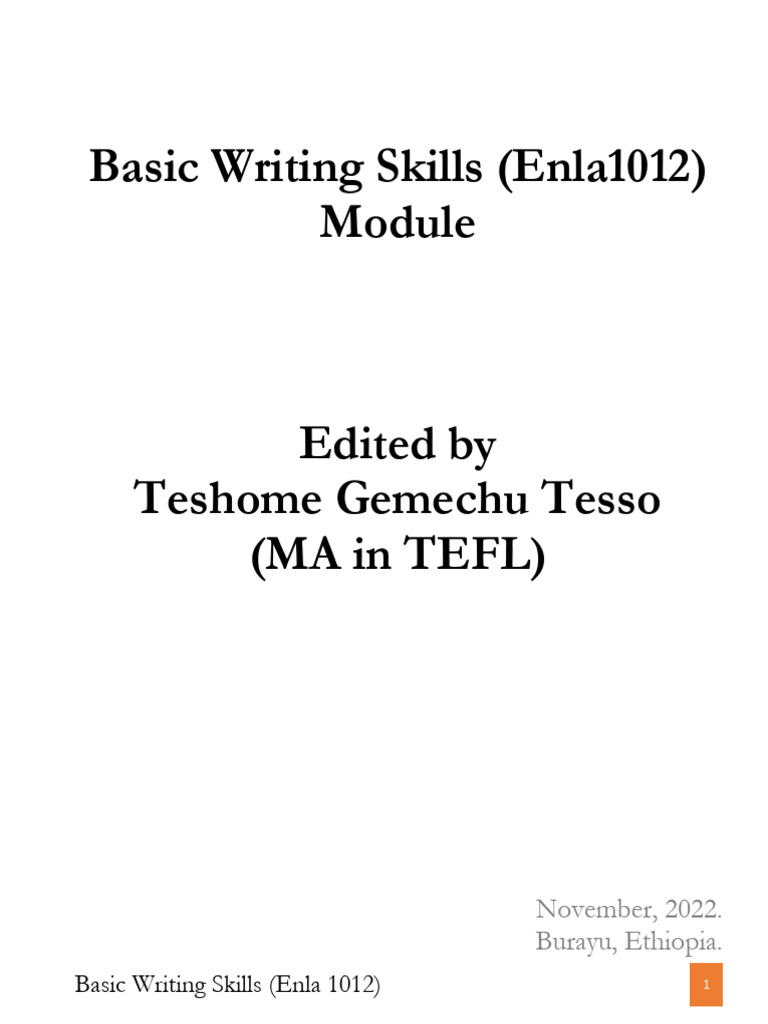 Basic Writing Skills Mid Exam Pdf