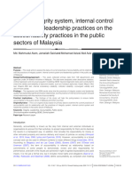 Role of Integrity System, Internal Control System and Leadership Practices On The Accountability Practices in The Public Sectors of Malaysia
