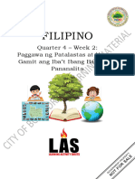 FILIPINO - 6 - Q4 - WK2 - Paggawa NG Patalastas at Usapan Gamit Ang Iba't Ibang Bahagi NG Pananalita