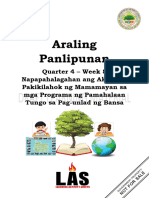 AP - 6 - Q4 - WK8 - Napapahalagahan Ang Aktibong Pakikilahok NG Mamamayan Sa Mga Programa NG Pamahalaan Tungo Sa Pag-Unlad NG Bansa