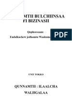 Qunnamtii Bulchiinsaa Fi Bizinasii: Qopheessaan: Endalkachew Jedhamtu Waakumaa (MA)