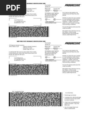 Progressive Insurance ID card for Residence Purpose( Utility Bill) (1)