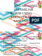 Decoding Meaning of Unfamiliar Words Using Structural Analysis
