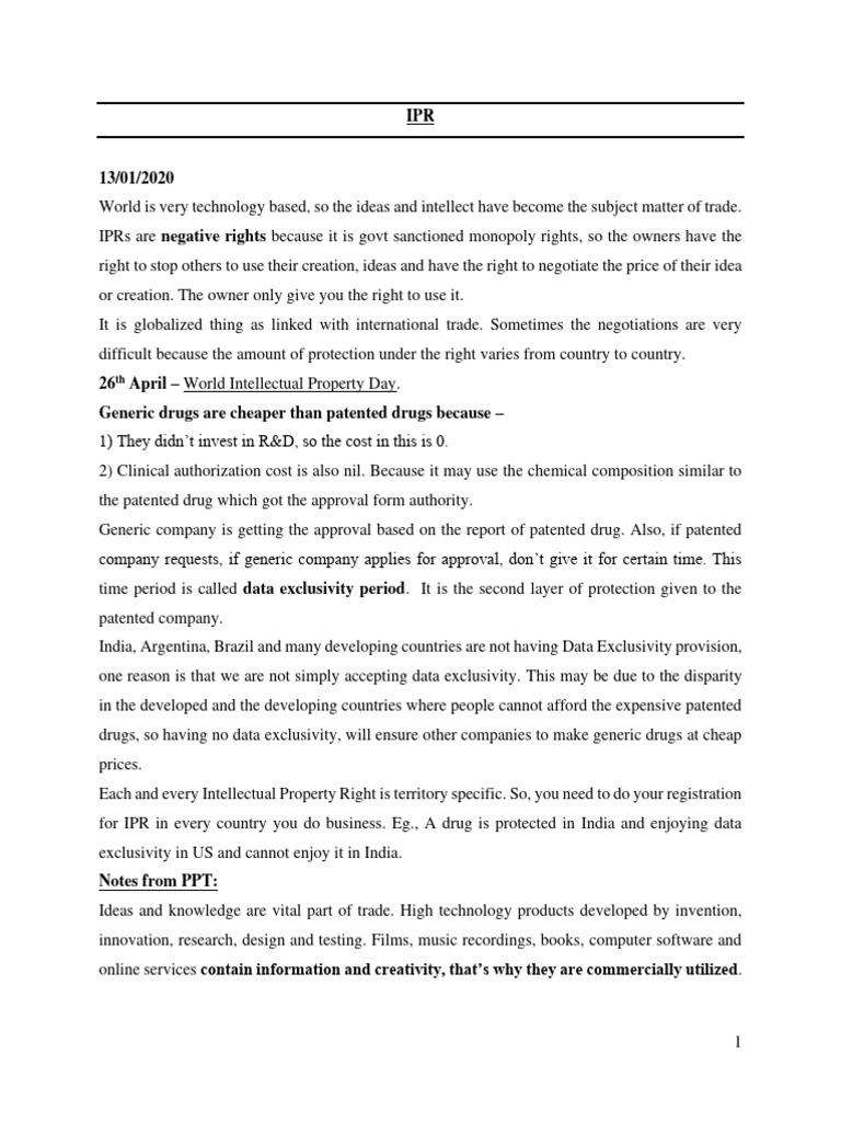 Ipr Pdf Trademark Intellectual Property