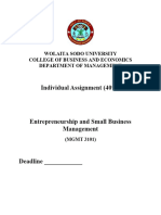 Assignment of Entrepreneurship MGMT 3101