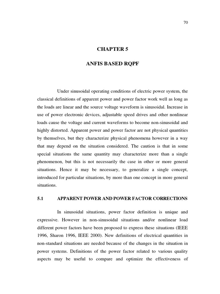 ANFIS for Power Factor Analysis | PDF | Ac Power | Electric Power