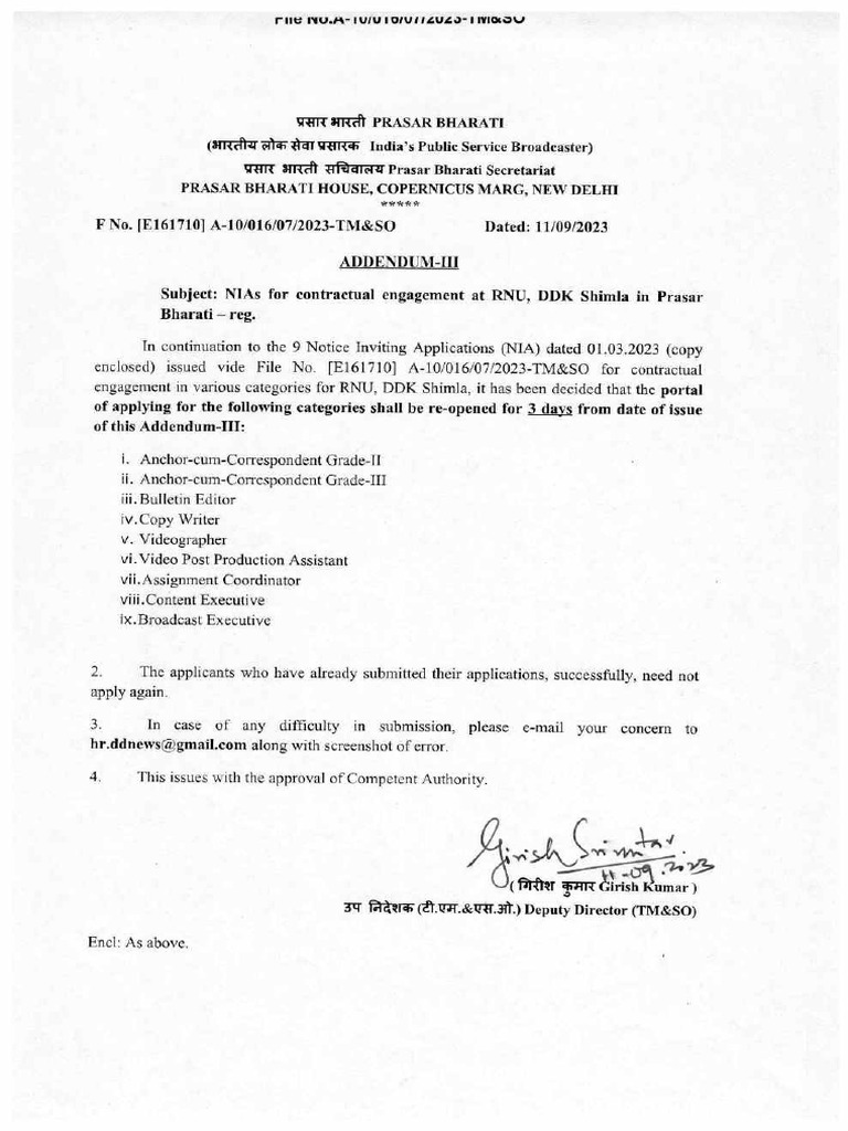 Addendum III Dated 11-09-2023 RNU Shimla All Categories 11 Files Merged ...