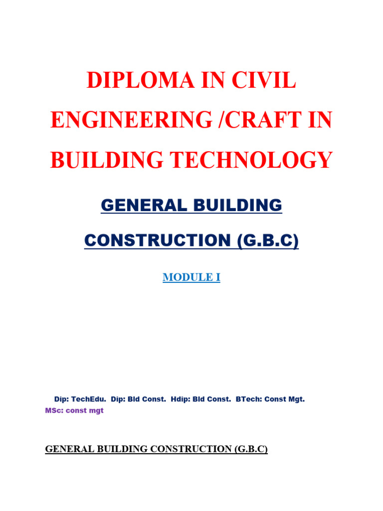 GBC - MODULE - 1 (2) - Lecture Notes | PDF | Deep Foundation ...