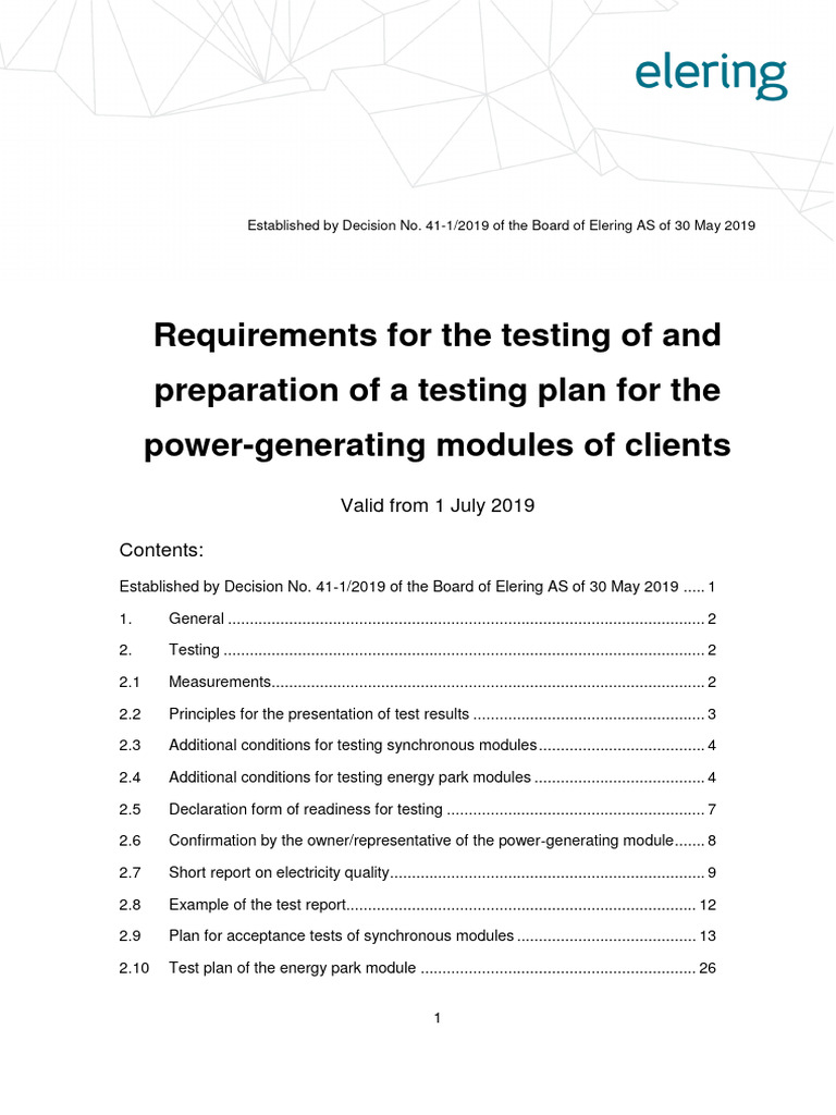 07 - Requirements for the Testing of and Preparation of a Testing Plan ...