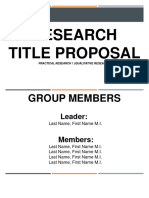 Research Title Proposal Format 2