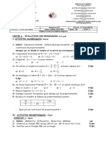 EPREUVE de MATHEMATIQUES CLASSE 4e Seq 5