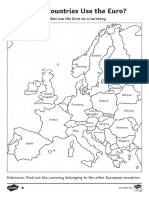 Colour in the Euro Countries Worksheet