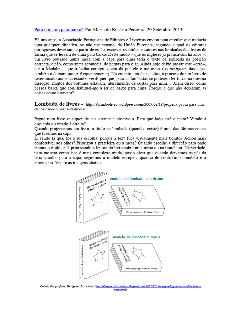 Direção dos Títulos nas Lombadas de Livros | PDF | Artes Linguísticas e ...