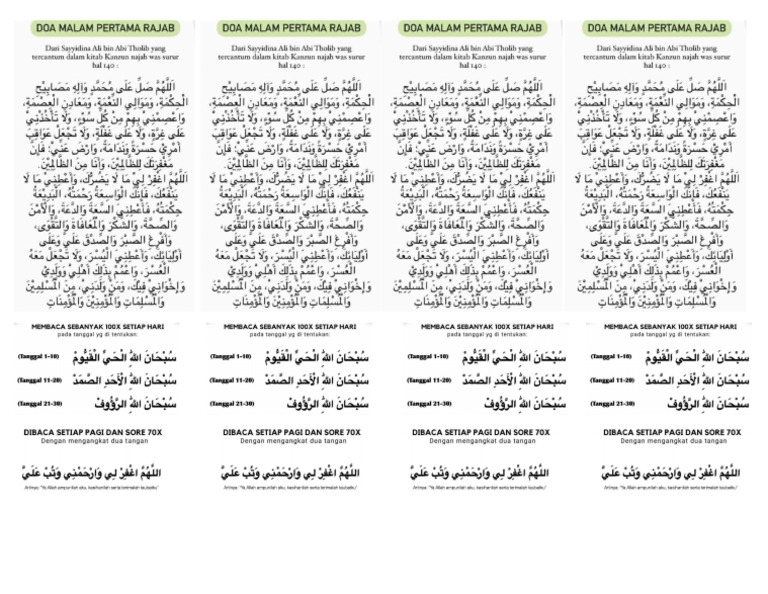 Amalan Bulan Rajab | PDF