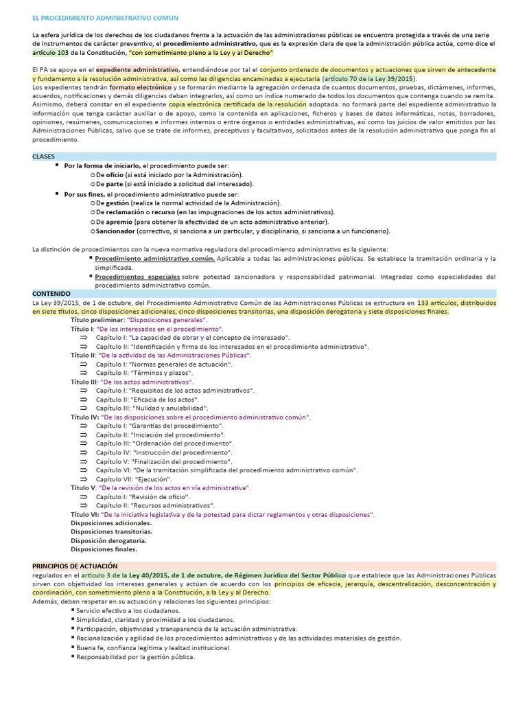 El Procedimiento Administrativo Comun Pdf Gobierno Justicia