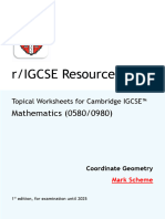 Coordinate Geometry - Mark Scheme