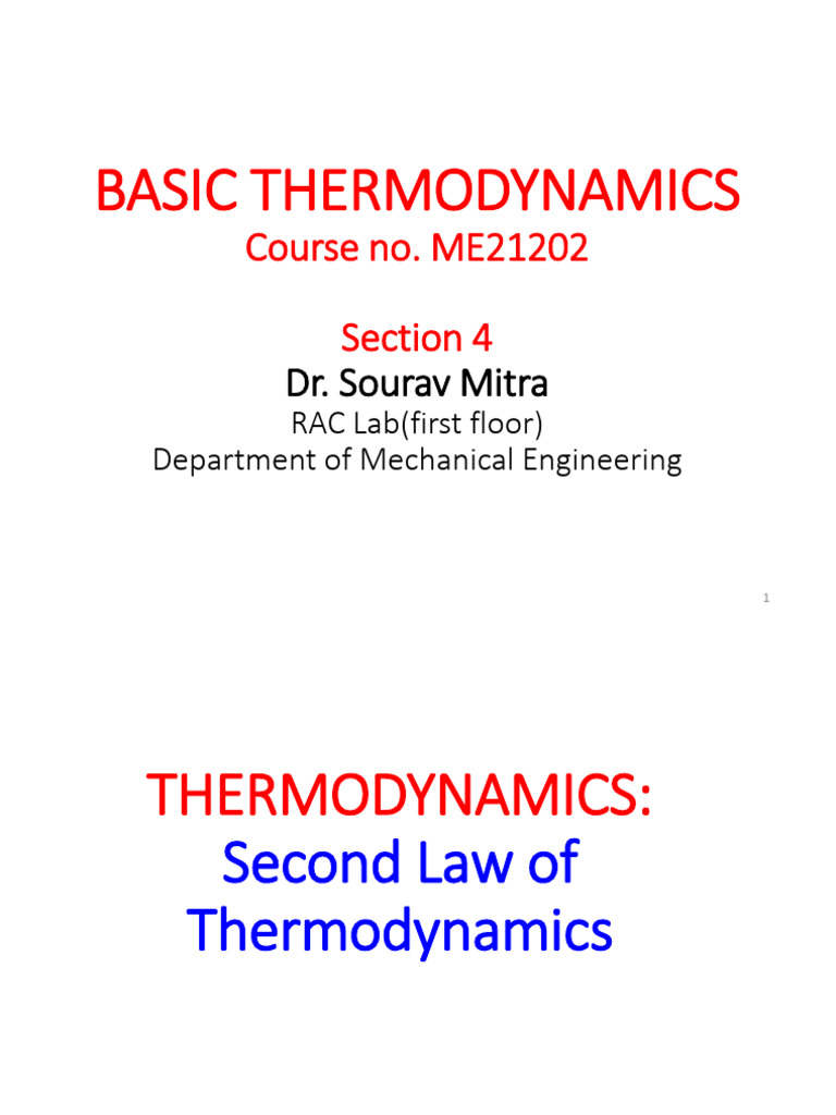 THERMODYNAMICS Second Law | PDF | Heat | Entropy