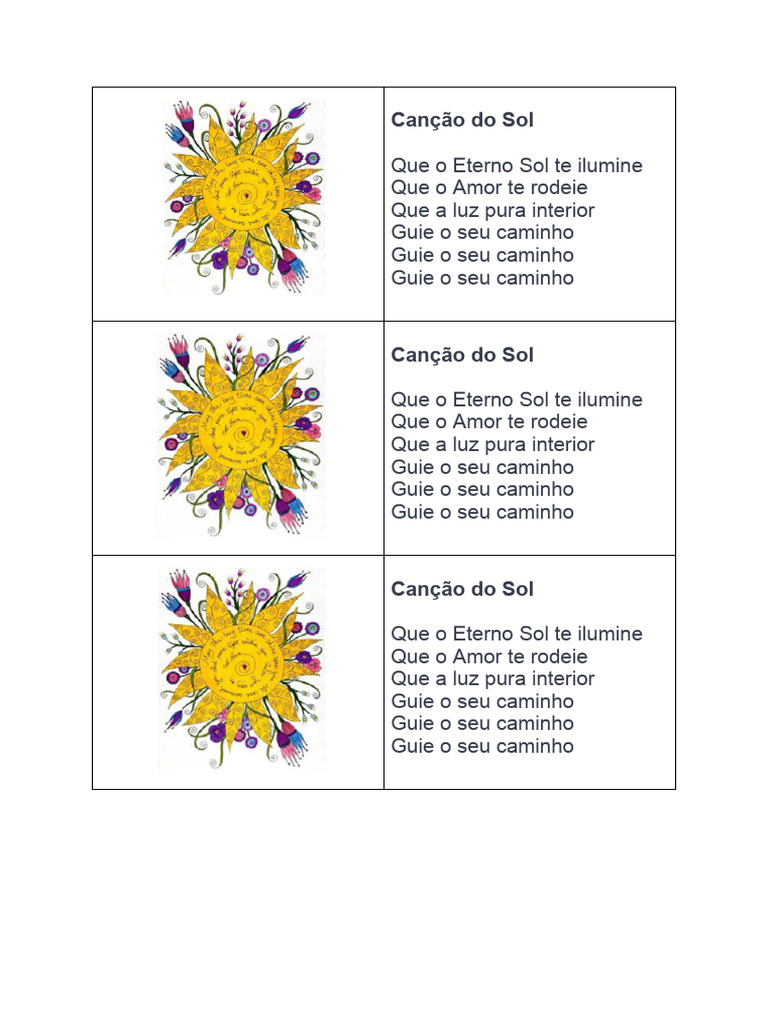 Canção do Sol: Luz e Amor Interior | PDF