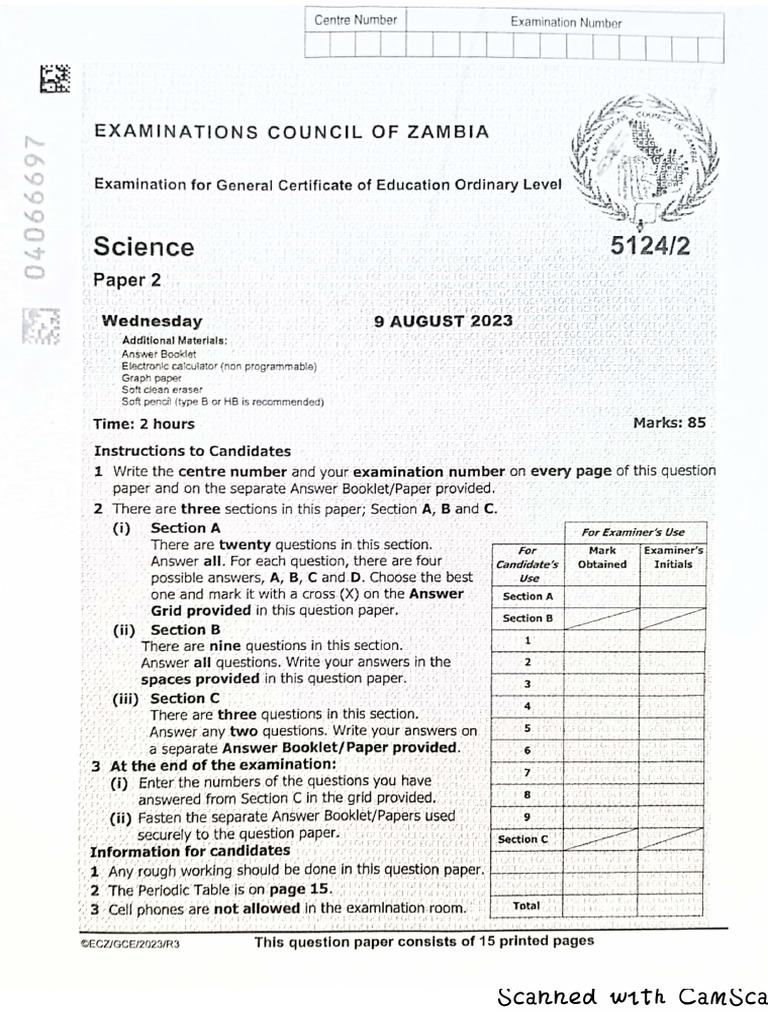 Science p2 2023 | PDF