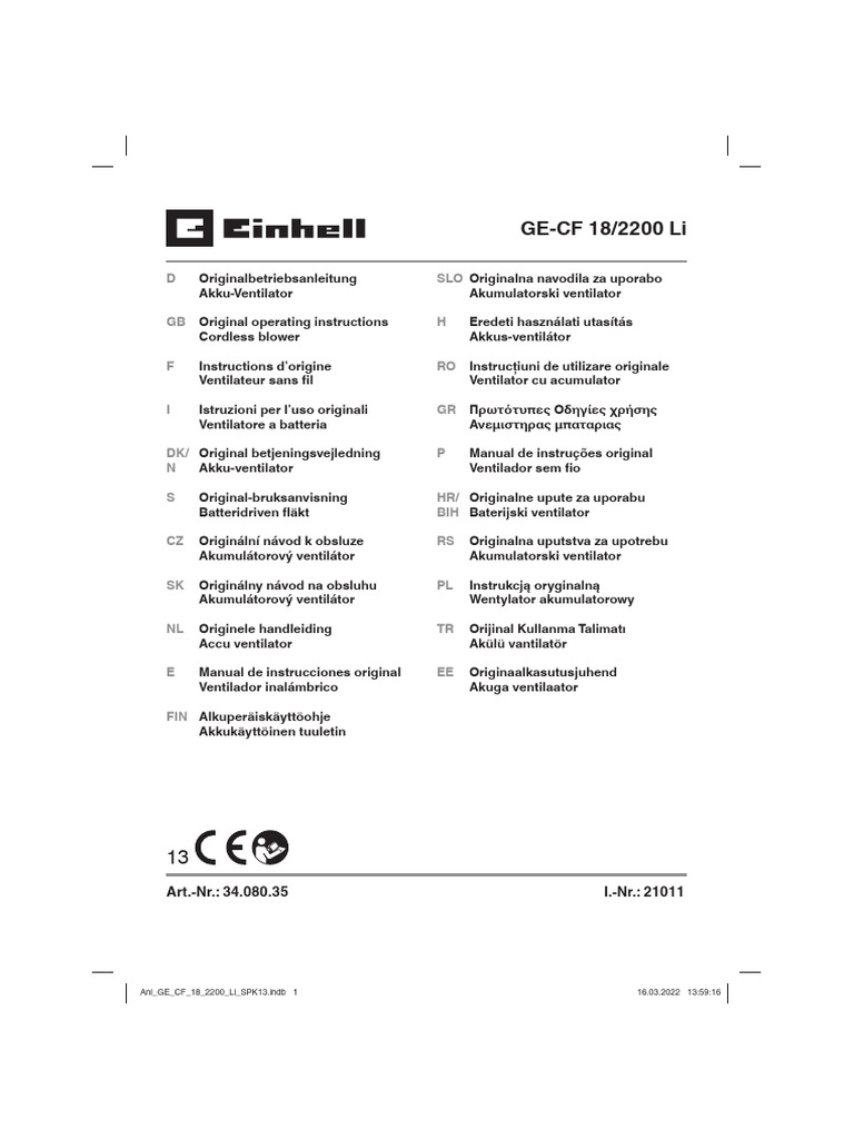 Manual 3408035 Ge CF 18 2200 Li | PDF