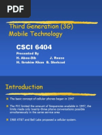 Third Generation (3G) Mobile Technology: CSCI 6404