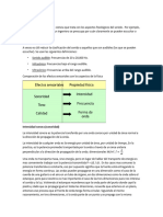 Acústica, Velocidad, Frecuencia, Longitud de Onda, Intensidad, Nivel de Intensidad, Potencia