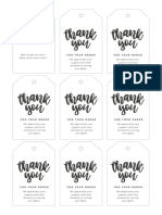 Black and White Calligraphy Business Thank You Tags Document