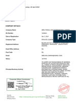 Application For Registration of Company - ABELTINWILL MULTIDIMENSIONAL LIMITED