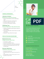 Green and White Minimalist Graphic Designer Resume Template