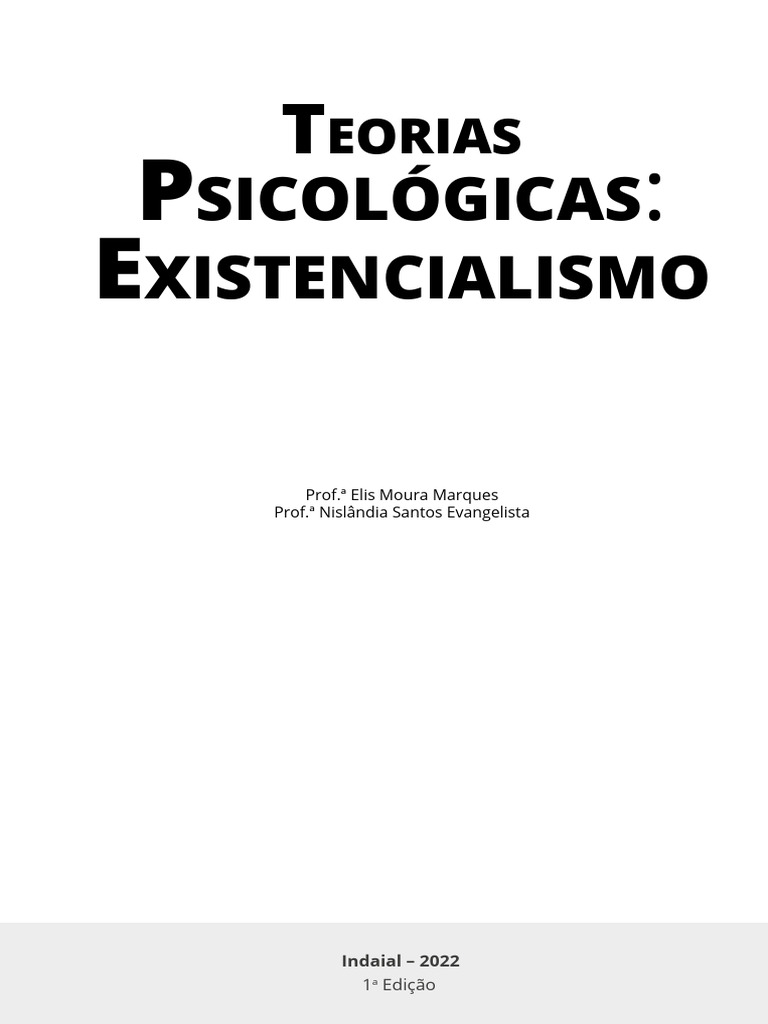 Teorias Psicol - Gicas - Existencialismo | PDF | Fenomenologia ...