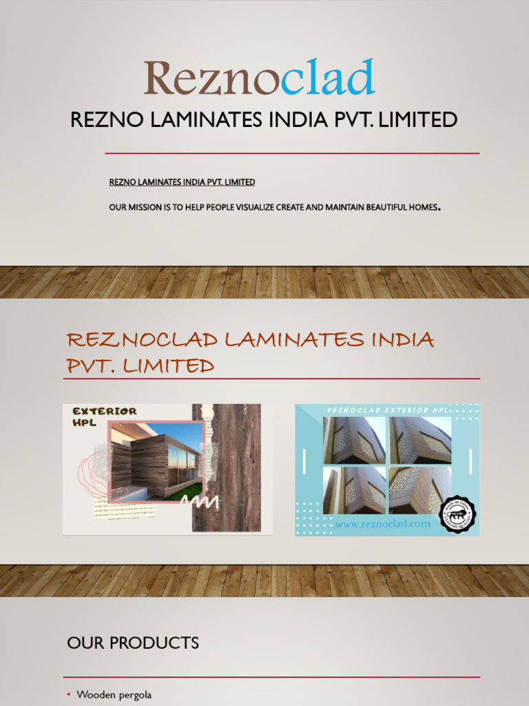Rezno Laminates India PVT PDF