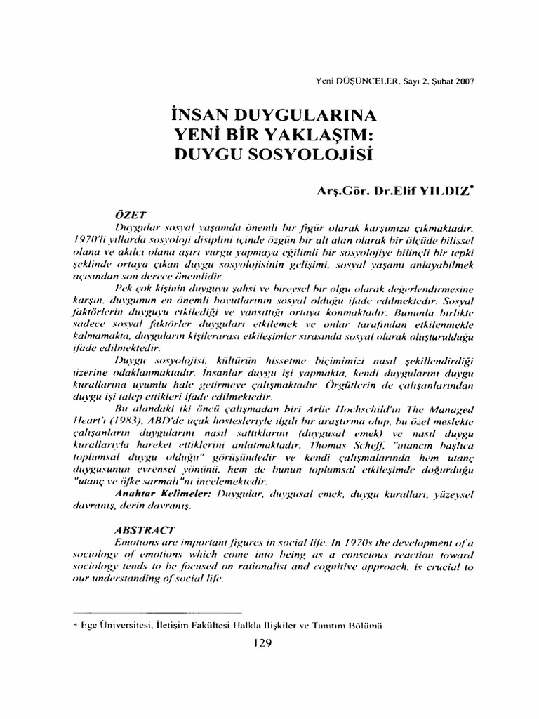 Nsan Duygularina Yen - B - R Yakla - Im - Duygu Sosyoloj - S - (#541921 ...